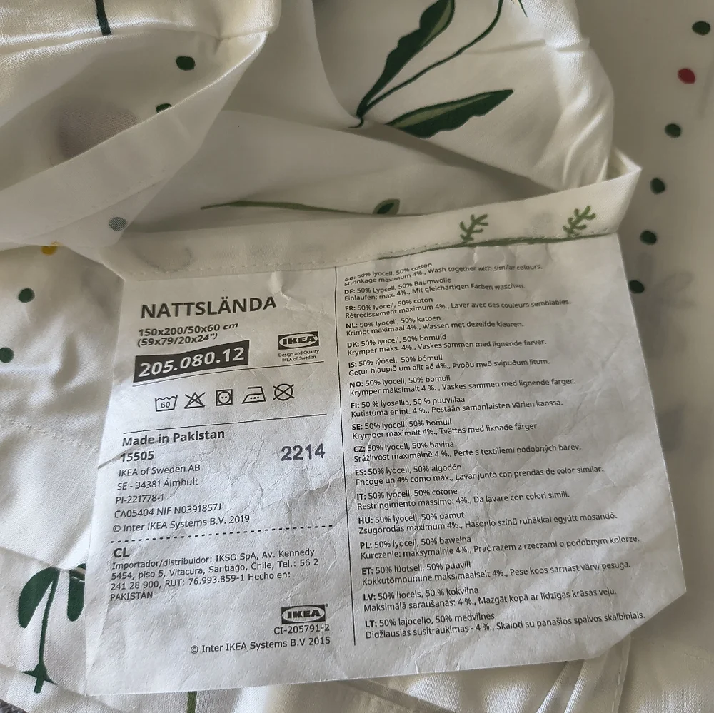 IKEA NattsLanda Twin Floral Duvet Cover Pillowcase Set Multicolor Bedding